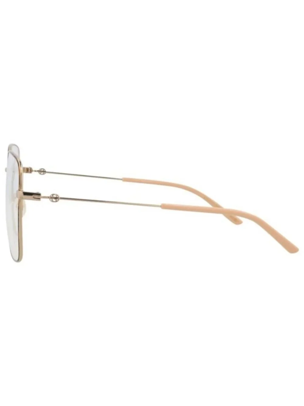 New Gucci Womens Square/Rectangle Gold Gold Transparent Fashion Designer Eyeglas